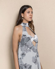 Plunge Neck Floral Maxi